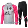 Sudadera De Entrenamiento Trajes Paris Saint-Germain Cremallera De Cuarto 2022-23 Rosa Gris Claro - Niño